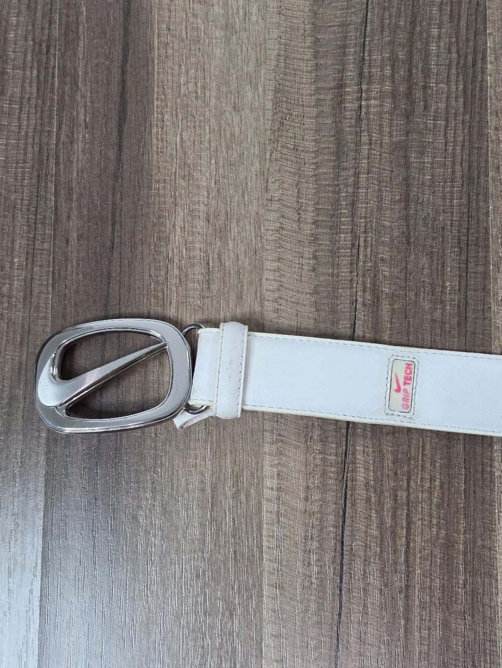 Nike Golf Grip Tech Leather Belt Sporty Chic Country Club Preppy Activewear. M